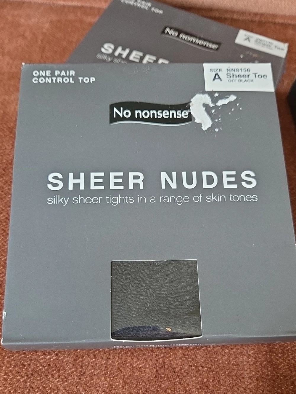 4 Pairs No Nonsense SHEER NUDES Silky Sheer Tights Pantyhose Size A OFF BLACK